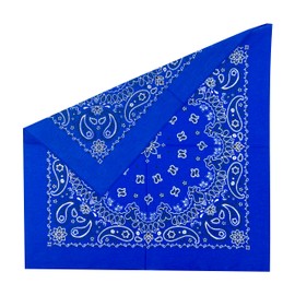 Junvena - Paquete de 8 pañuelos de algodón de 22 pulgadas, multicolor, Sapphire Blue, 22"