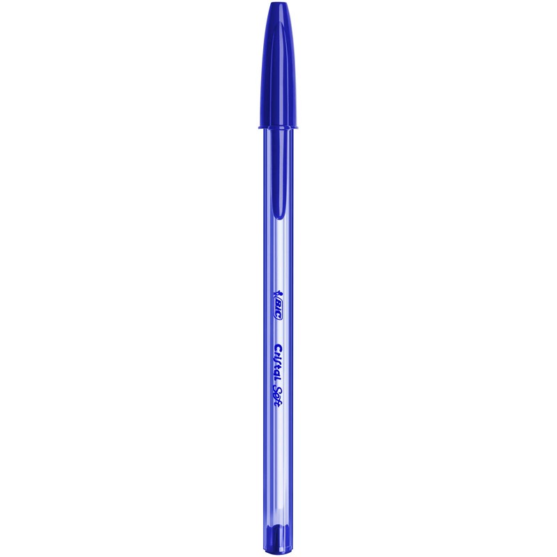 BIC Cristal Soft Ballpoint Pens Non-Retractable Blue Box of 50