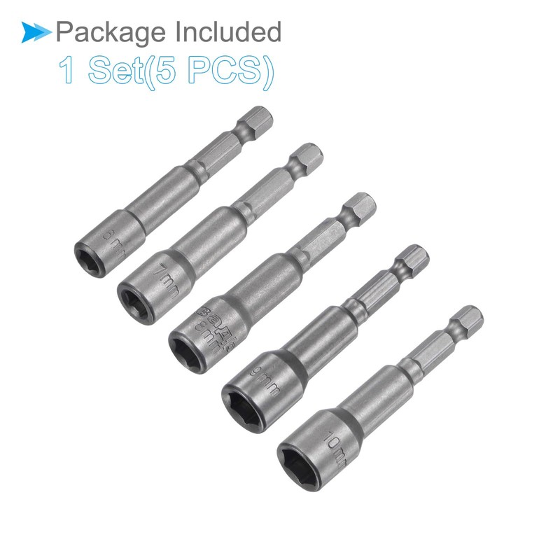 CoCud Quick Change Nut Setter Driver Bit 6/7/8/9/10mm Metric 65mm