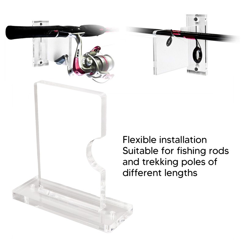 Acrylic Fishing Pole Wall Mount Bracket Stable Support Adjustable Acrylic
