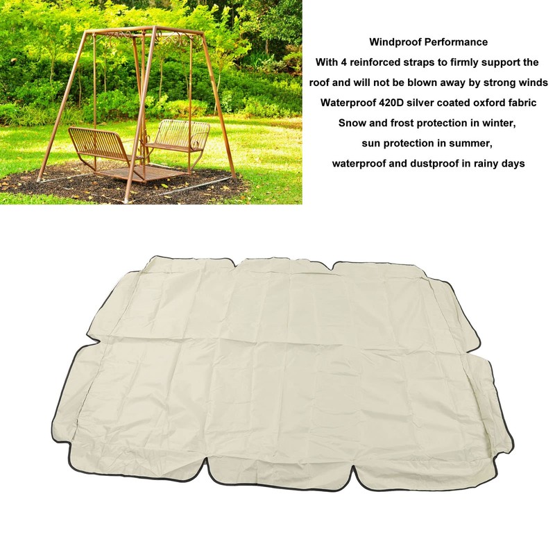 Buachois Outdoor Patio Swing Chair Canopy Replacement, Waterproof Swing Canopy,
