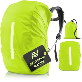AVANA Rain Cover for Backpacks with Reflective Strips (10-70L) Waterproof Rain Cover School Bag Reflector Backpack Cover Reflective Backpack Cover Neon Green