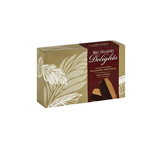 Chocolate Dipped Macadamia Shortbread - 10 Ounce box (283g)