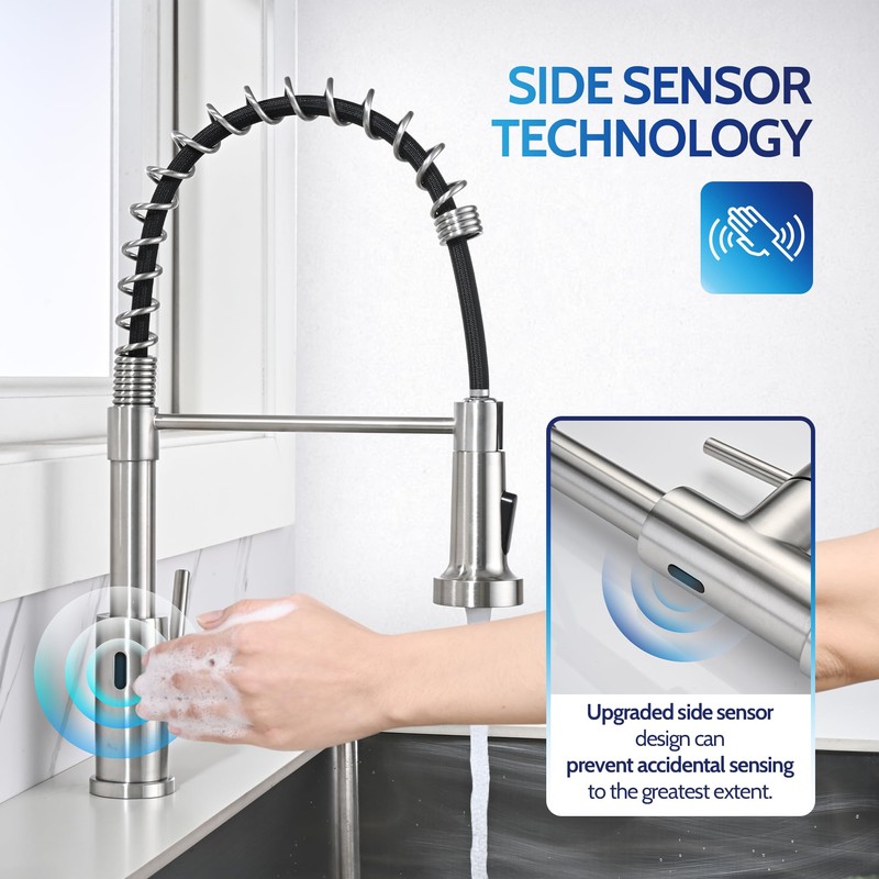 LUFEIDRA Touchless Kitchen Faucet with Pull Down Sprayer-Brushed Nickel Kitchen