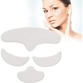 Lifting Facial Parche Parche de silicona antiarrugas de 4 piezas, parche de mentón lavable para la frente ojos cara alisado estiramiento de la piel facial y ocular eliminar arrugas líneas finas