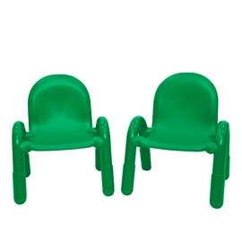 Children’s Factory Baseline 9" Child Chair, Shamrock Green, 2 Pack, Stackable Ergonomic Seating Solution for Classrooms and Homeschools