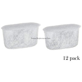 NRP 12-pack Coffee Activated Charcoal Cartridges Water Filter Replacement for DCC-RWF Cuisinart Coffeemaker, And compatible Kenmore, Delonghi, Capresso partial models