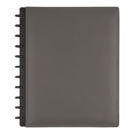 TUL® Custom Note-Taking System Discbound Notebook With Leather Cover, Letter Size, Narrow Ruled, 60 Sheets, Gray