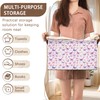 Purple Butterfly Pattern Collapsible Storage Box - 17x11.5x10.5 Inch Foldable