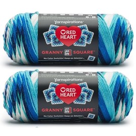 Generic Red Heart All in One Granny Square Soft White - Frigid Yarn - 2 Pack of 250g/8.8oz - 100% Acrylic - #4 Worsted (Medium) - 381m/417Yards - for Knitting, Crochet and Amigurumi