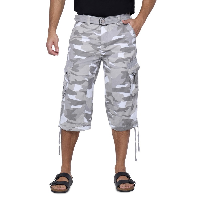 X RAY Men's Belted Tactical Cargo Long Shorts 18" Inseam