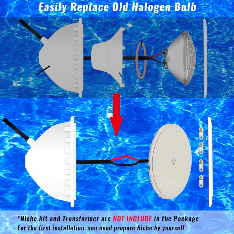 LyLmLe Resin Filled LED Pool Lighting PAR56, 35 W Ultra