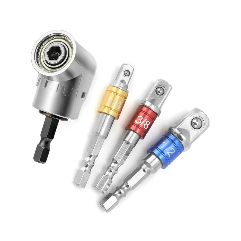 QWORK® 105° Angle Wrench Attachment Adapter, Angle Attachment for Cordless