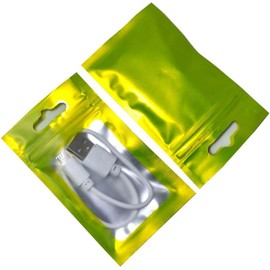 Ozchillon 100 Pieces Resealable Mylar Bags with Zipper lock and Clear Window Bags Packaging Bags Foil Pouch Zip lock Bags for Food Self Sealing Storage Jewellery Parts Supplies (Green, 9x16cm)