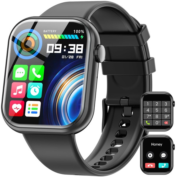 Smartwatch Damen Herren, 1.85" Zoll Touchscreen Smart Watch mit Bluetooth