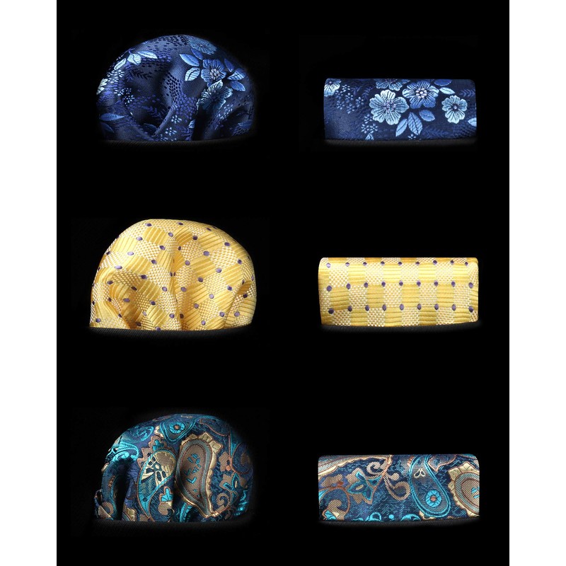 HISDERN Lot 3 PCS Classic Men's Silk Tie Set Necktie