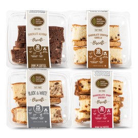 DIJAS Natural Foods, Crunchy Fat Free Biscotti Cookie, All Natural Preservative Free Ingredients, Delicious Low Calorie Snack (4 Pack, Chocolate Lovers)