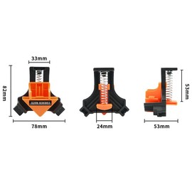 SOVYOULIVE 4PCS 90 Degree Right Angle Clamp Kit - Heavy-Duty Quick Grip Spring Clamps for Woodworking, Photo Frames & DIY Projects - Non-Slip Adjustable Corner Jaws, Portable & Durable Tool Set