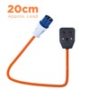 Status 16A Site Plug to 1 Way UK Socket, 20cm