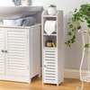 AOJEZOR Toilet Paper Holder Stand: Bathroom Storage Cabinet Beside Toilet