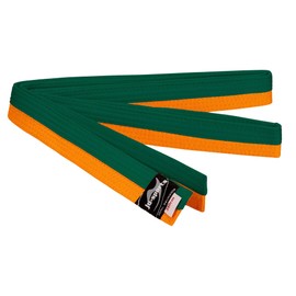 Ju-Sports Budo Belt – Orange/Green Cotton I Martial Arts Belt for Budo Sports, Judo, Karate and Much More I Approx. 4 cm Wide Martial Arts Belt