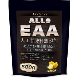 JAY&CO. アミノ酸スコア100 人工甘味料無添加 ALL9 EAA 必須アミノ酸 9種を全配合 (レモン, 500g)