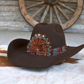 Willow Lane Hat Co. Feather Hat Band for Western Cowboy Hats, Fits Smaller Styles - Rowan (short)