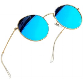 Joopin Small Round Sunglasses for Women Retro, UV400 Protection Vintage Womens Blue Mirrored Sun Glasses Trendy Polarized Sunglasses (Blue)