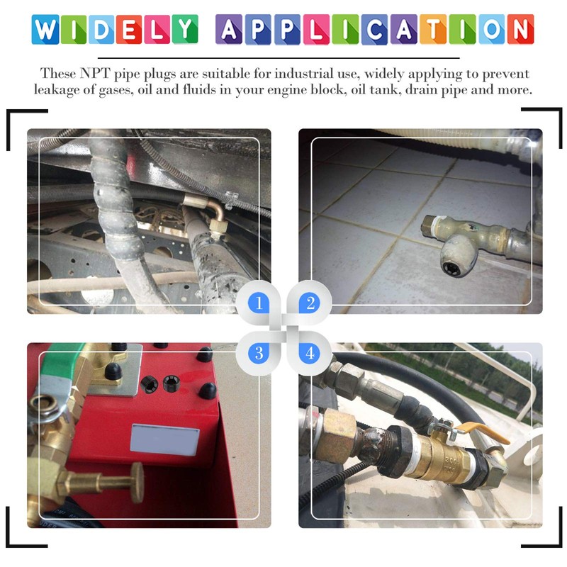 Glarks 10Pcs Carbon Steel 1/4'' Pipe Plug Fitting