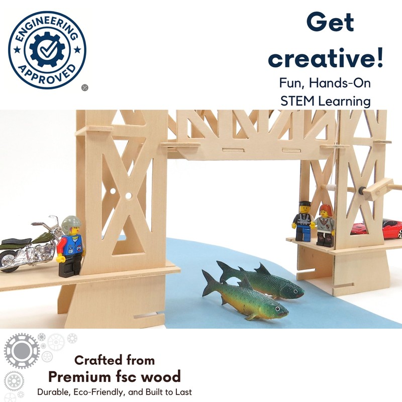 Pathfinders STEM Kit – Bridge Building Kit | Wooden Mechanical