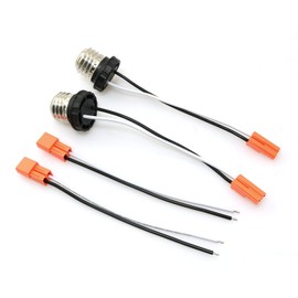 RLECS - Adaptador de enchufe E26 (2 unidades, con rosca media, rosca para convertir bombillas de techo a luces LED