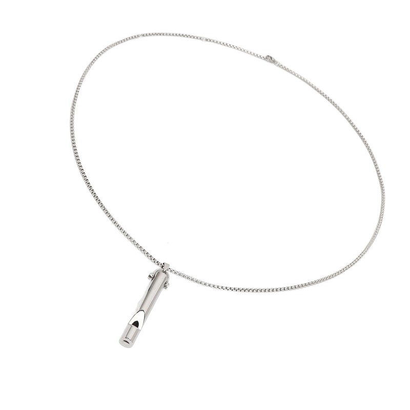 Whistle Pedant Necklace Reduce Anxiety Cylindrical Deep Breathing Stress Relief