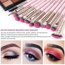 Brochas de Maquillaje MAANGE 18 Piezas Set de Brochas para Maquillaje Profesional Juego de Brochas Kabuki Sintético Premium Sombra de Ojos en Polvo...