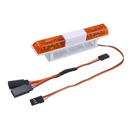 BOLIDORC Multi-Function LED Police Light Bar Flash Lamp for 1/10 1/8 TRX4 D90 SCX10 RC Model Car (Yellow)