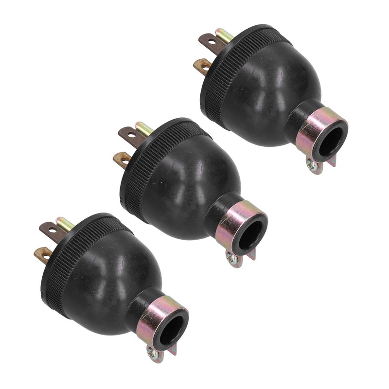 3Pcs American 3 Pole Plugs Compact Plastic Anti Loose Portable