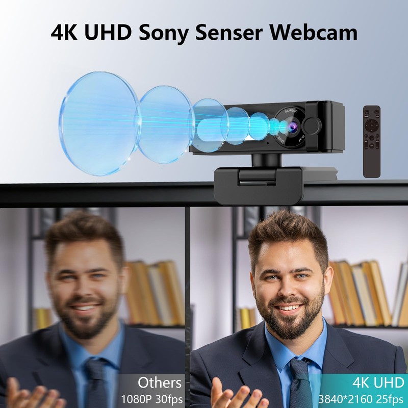 Webcam Webcam 4K UHD 2 Megapixel Webcam with Dual AI