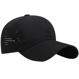 Ausing Baseball Cap Men's Unisex Trucker Recycled Mesh Baseball Cap Baseball Cap UV Protection Baseball Cap Men Summer Lightweight, black, Unit size