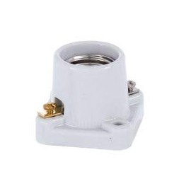 B&P Lamp Square Base Porcelain Pony Cleat Edison Socket