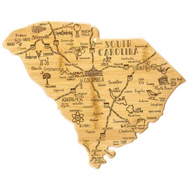 Totally Bamboo Destination South Carolina State Shaped Cutting Board, Charcuterie and Cheese Serving Board – South Carolina Gift for Home Décor or Everyday Kitchen Use