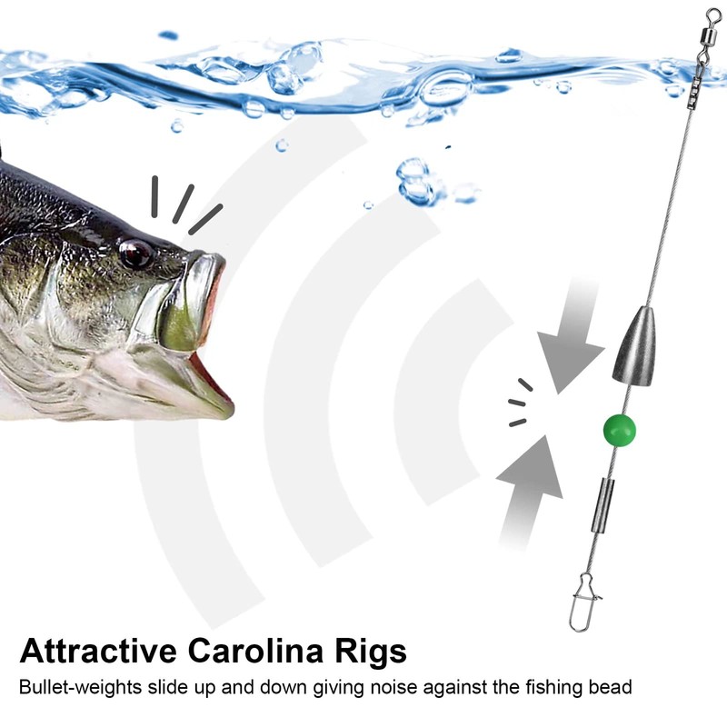 THKFISH Leaders Fishing with Hooks Carolina Rigs Pre Rigged Carolina