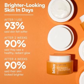 Bliss Vitamina C + Suero Iluminador de Tri-Péptidos | Suavizante con Esqualano & Potenciadores de Hidratación | Crema Facial Antiedad para Colágeno y 