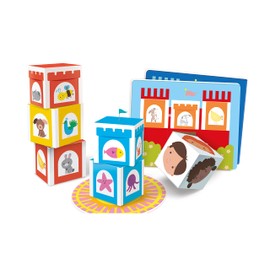 Clementoni - Sapientino Baby Dice Tower Educational Game 1 Year (Italian Version), Games Montessori, Made in Italy, Multi-Colour, 16411