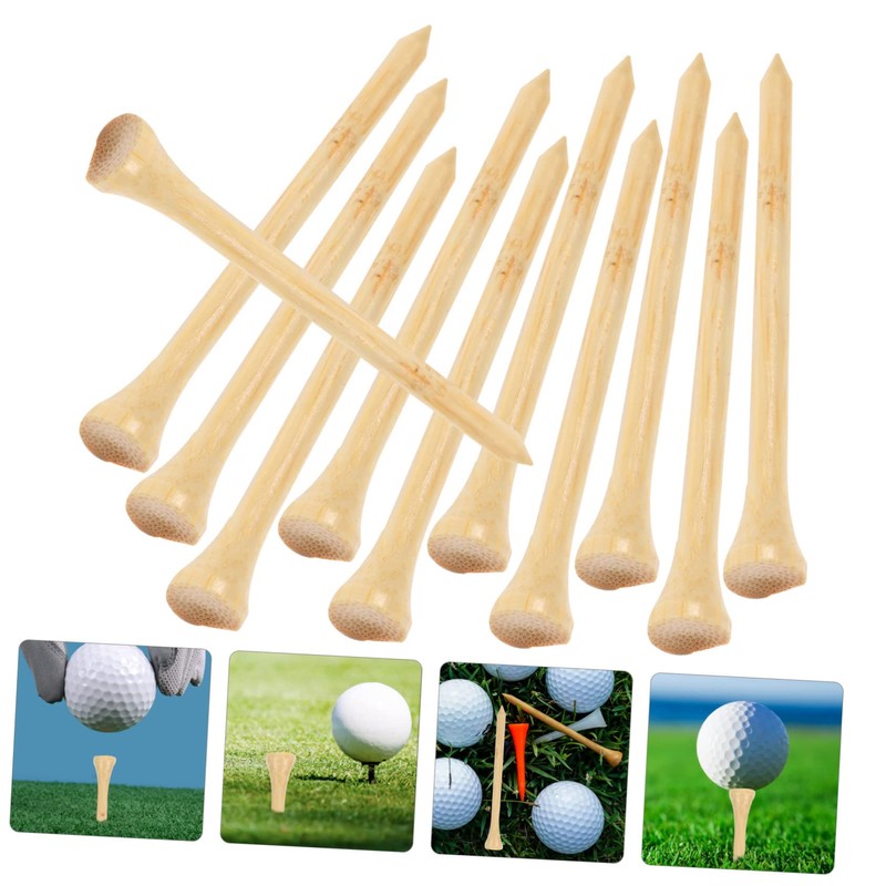 WOONEKY Golf Tees Bamboo 50pcs Golf Spikes Golf Markers Stands