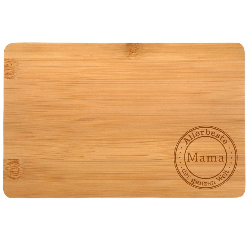 Samunshi® Wooden Board with Engraving "Allerbeste Mama" Bamboo Breakfast Board