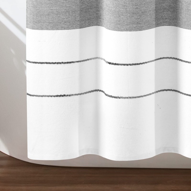Lush Decor Chic Stripe Yarn Dyed Cotton Blend Shower Curtain