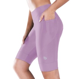 baleaf Women's Bike Shorts 4D Padded Cycling Spinning Road Bike Pockets Wide Waistband UPF50+, Cardamom Purple L