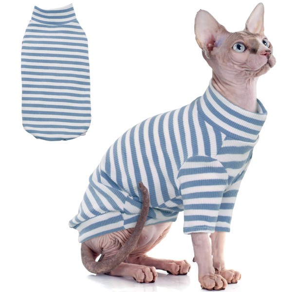 PUMYPOREITY Sphynx Cat Clothes - Soft Hairless Shirt With Sleeves,