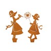 Storm's Gartenzaubereien Rusty Stake Girl with Dandelion and Bird Set