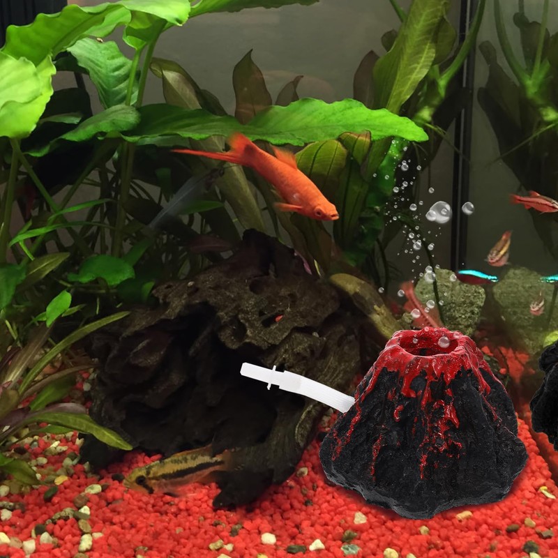 NOLITOY Aquarium Decorations Volcano Landscape Fish Tank Bubbler Ornaments for