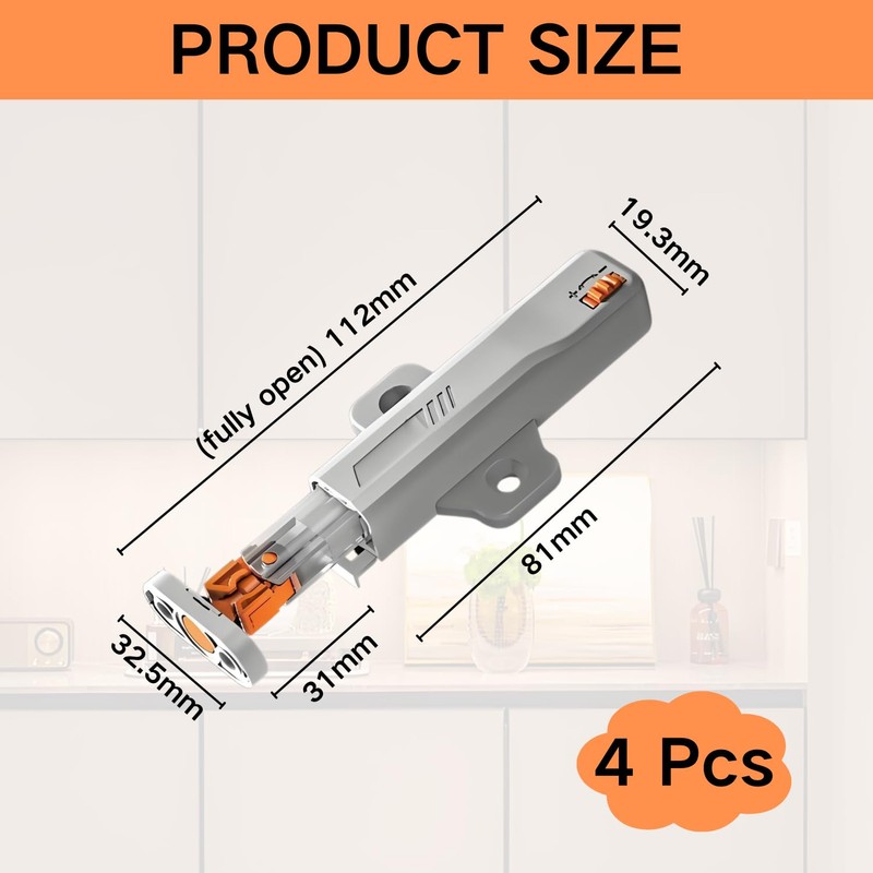 4 Pcs Push to Open Door Catches, Strong 30 N
